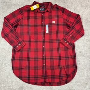 New! Carhartt Rugged Flex Relaxed Fit Midweight Flannel LS Tunic Women's XXL 20